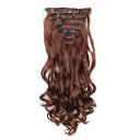 Set clip in extensii ondulate 55 cm din păr sintetic rezistent la căldură pentru prelungirea și îngroșarea părului 7 bucăți 130 g 23