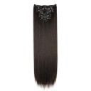Set clip in rechte extensions 60 cm synthetische haren voor volumevergroting en haarverlenging 6 stuks eenvoudige applicatie 11