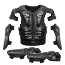 Set complet de protecții pentru copii pentru motocicletă, vestă ergonomic 47 × 32 cm, protecții pentru coate 27 cm, protecții 2