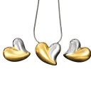 Set completo collana orecchini in acciaio inossidabile motivo cuore Gioielli da donna per donne e ragazze Accessori ipoallergenici 1