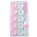 Set contactlenshouders met accessoires plastic gekleurde houder met meerdere doosjes en flesje voor reizen en opslag 7