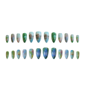 Set cosmetic pentru unghii cu formă de migdală 25,6–18,3 mm 12 dimensiuni 24 unghii false lucioase cu modele drăguțe și lipici 3