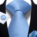 Set cravatta tinta unita, fazzoletto e gemelli 148 x 7,5 cm Set elegante da uomo per matrimoni, eventi formali e incontri di lavoro 14