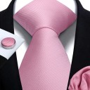 Set cravatta tinta unita, fazzoletto e gemelli 148 x 7,5 cm Set elegante da uomo per matrimoni, eventi formali e incontri di lavoro 17
