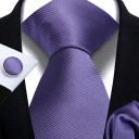 Set cravatta tinta unita, fazzoletto e gemelli 148 x 7,5 cm Set elegante da uomo per matrimoni, eventi formali e incontri di lavoro 22