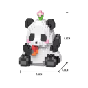 Set creativ de construcție panda 7,8 x 6,8 x 8,8 cm 469 buc MINI model de animal DIY set pentru copii Decorare adorabilă Panda drăguță 6+ 2