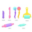 Set creativo di strumenti per slime e plastilina 7 pz rulli coltelli rotelle strumenti colorati per la creazione e modellazione dei bambini 3