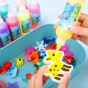 Set creativo per la realizzazione di personaggi 3D con stampi e gel colorati, scatola di plastica blu, fai da te per bambini e attività domestiche 2