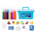 Set creativo per la realizzazione di personaggi 3D con stampi e gel colorati, scatola di plastica, fai da te per bambini e attività creative domestiche 1