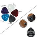 Set da 10 pezzi per chitarristi Cintura a scacchi bianca e nera Supporto per plettro Adattatore per testa di chitarra 5 plettri 2 chiusure in gomma 2