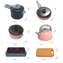 Set da cucina per bambini 59 pezzi Set di stoviglie da gioco in plastica con accessori Giocattolo da cucina con teiera, padella e verdura per ragazze e ragazzi a partire da 3 anni 9