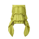 Set da donna a due pezzi con spalle scoperte e maniche lunghe arricciate, top e pantaloni per occasioni sociali e serali 2