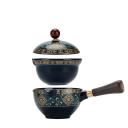 Set da tè Kung Fu da viaggio con teiera e 4 tazze con vassoio Ceramica Custodia portatile Preparazione cinese del tè e regalo per gli amanti del tè 2
