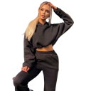 Set damă: hanorac și pantaloni de trening Dvödílnă ținută de trening Hanorac cu glugă Șnur de strângere Mâneci lungi Manșete Poliester Pentru timpul liber și sport 5