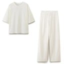 Set damă tricou și pantaloni Croi liber Mâneci scurte Decolteu rotund Pantaloni largi Șnur de strângere în talie Poliester Pentru timp liber 2