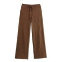 Set damă vestă și pantaloni Vesta cu nasturi și decolteu în V Pantaloni largi cu șnur de ajustare Poliester Complect din două piese 6