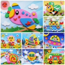 Set de 10 autocolante 3D din spumă EVA pentru copii, puzzle cu animale, 12 x 17 cm, distracție creativă, selecție aleatorie de 20 de stiluri, motive cu desene animate 4