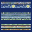 Set de 10 benzi cu motive florale Pictură de grădină în cutie de 2 m pentru decorarea jurnalelor, planificatoarelor, invitațiilor și altor proiecte creative 5