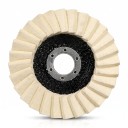 Set de 10 bucăți de discuri de polizare din fetru cu lamelă de 125 mm Orificiu 22,5 mm Fetru 5 mm Fetru din lână Alb crem pentru polizor unghiular 3