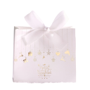 Set de 10 bucăți de pungi de cadou de Crăciun 11,5 × 10 × 4,5 cm cu imprimeu de Crăciun și fundiță, pungi din hârtie pentru ambalarea cadourilor 6