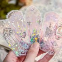 Set de 10 bucăți de semne de carte 12 x 5 x 0,1 cm Semne de carte din PVC transparent cu decor delicat Accesoriu elegant pentru cititori 2