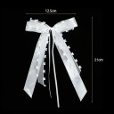 Set de 10 bucăți fundițe de nuntă 21x12,5 cm Panglici decorative albe cu margine florală Decorare auto, scaune, cadouri sau masă festivă 2