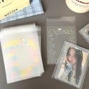 Set de 100 bucăți de pungi transparente pentru cadouri 8×10,3 cm pentru fotografii, cărți poștale și mărunțișuri, cu imprimeu decorativ 5