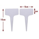 Set de 100 etichete albe din plastic pentru plante, 10 cm, în formă de T, etichete scriere pentru răsaduri și ghivece de flori 2