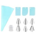 Set de 11 unelte de patiserie pentru decorarea torturilor Vârfuri, sac, spatule, conector, unelte de copt pentru utilizare acasă 4