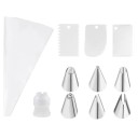 Set de 11 unelte de patiserie pentru decorarea torturilor Vârfuri, sac, spatule, conector, unelte de copt pentru utilizare acasă 1