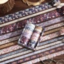 Set de 12 role de bandă cu motiv floral Ploaie de ceață 2 m pentru decorarea jurnalelor, planificatoarelor, invitațiilor și altor proiecte creative 4