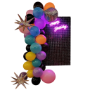 Set de 18 bucăți de panouri de perete negre cu paiete strălucitoare 30x30 cm Fundal decorativ 90x180 cm pentru nunți, aniversări, petreceri și decorațiuni de Crăciun 2