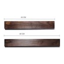 Set de 2 bare magnetice pentru cuțite de 40 cm și 46 cm din lemn de acacia Suporturi de perete pentru cuțite cu magneți puternici Maro închis 1