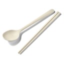 Set de 2 bucăți de tacâmuri din silicon cu lingură și bețișoare Tacâmuri moi pentru servirea mesei zilnice, călătorii și acasă 7