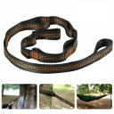 Set de 2 curele negre pentru hamac 2m 5 ochiuri Capacitate de încărcare 300 kg Curele de fixare din poliester pentru copaci, pentru agățarea plasei 1