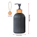 Set de 2 dozatoare negre pentru săpun sau detergent 500 ml 18 x 7,8 cm Sticle cu pompă și capac cu aspect de lemn 2