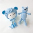 Set de 2 gorros y osito de peluche para niños 6