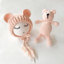 Set de 2 gorros y osito de peluche para niños 8