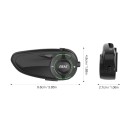 Set de 2 interfoane pentru motocicletă EJEAS Q8 cu conexiune Mesh pentru 6 motocicliști, Bluetooth 5.1, IP67, reducere a zgomotului, autonomie 3