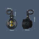 Set de 2 lumini LED pentru motocicletă 100W alb și galben cu fază lungă suplimentară cu comutator, lumini auxiliare pentru motocicletă 2