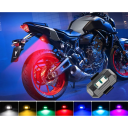 Set de 2 lumini stroboscopice LED pentru motocicletă 3,8 x 2 cm, 7 culori, cu încărcare USB-C, lumini intermitente decorative pentru bicicletă 3