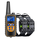 Set de 2 zgărzi digitale de dresaj pentru câini, impermeabile, reîncărcabile, cu afișaj LCD, cu vibrații sonore și șocuri, telecomandă, ștecher UE 6
