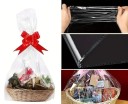 Set de 20 bucăți folie transparentă de celofan 60×75 cm cu fundiță colorată pentru ambalarea cadourilor și coșurilor 3