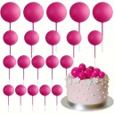 Set de 20 de decorațiuni pentru tort, bile colorate, decorațiuni din spumă pentru zile de naștere și sărbători, decorațiuni vesele pentru dulciuri 11