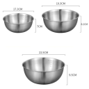 Set de 3 boluri de gătit din oțel inoxidabil cu marcaje de volum Boluri de bucătărie din oțel inoxidabil Boluri pentru amestecarea aluatului 6