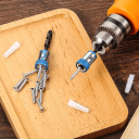 Set de 3 suporturi magnetice pentru biți Diametru interior 6,25 mm Diametru exterior 15 mm Lungime 25 mm Suport inelar pentru biți de șurubelniță Potrivire precisă 3