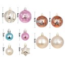 Set de 44 bucăți de ornamente de Crăciun 3 - 6 cm Bile și stele pentru brad Diverse dimensiuni și culori pentru decorarea festivă 2