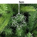 Set de 5 bucăți de ornamente de Crăciun din plastic transparent în formă de fulg de zăpadă 5 cm cu suspendare pe sfoară pentru bradul de Crăciun 2