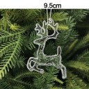 Set de 5 bucăți de ornamente de Crăciun din plastic transparent în formă de ren 9,5 cm cu suspendare prin sfoară pentru bradul de Crăciun 2
