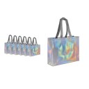 Set de 5 bucăți de pungi cadou 32 × 27 × 10 cm, pungi lucioase cu efect holografic pentru cadouri și cumpărături 2